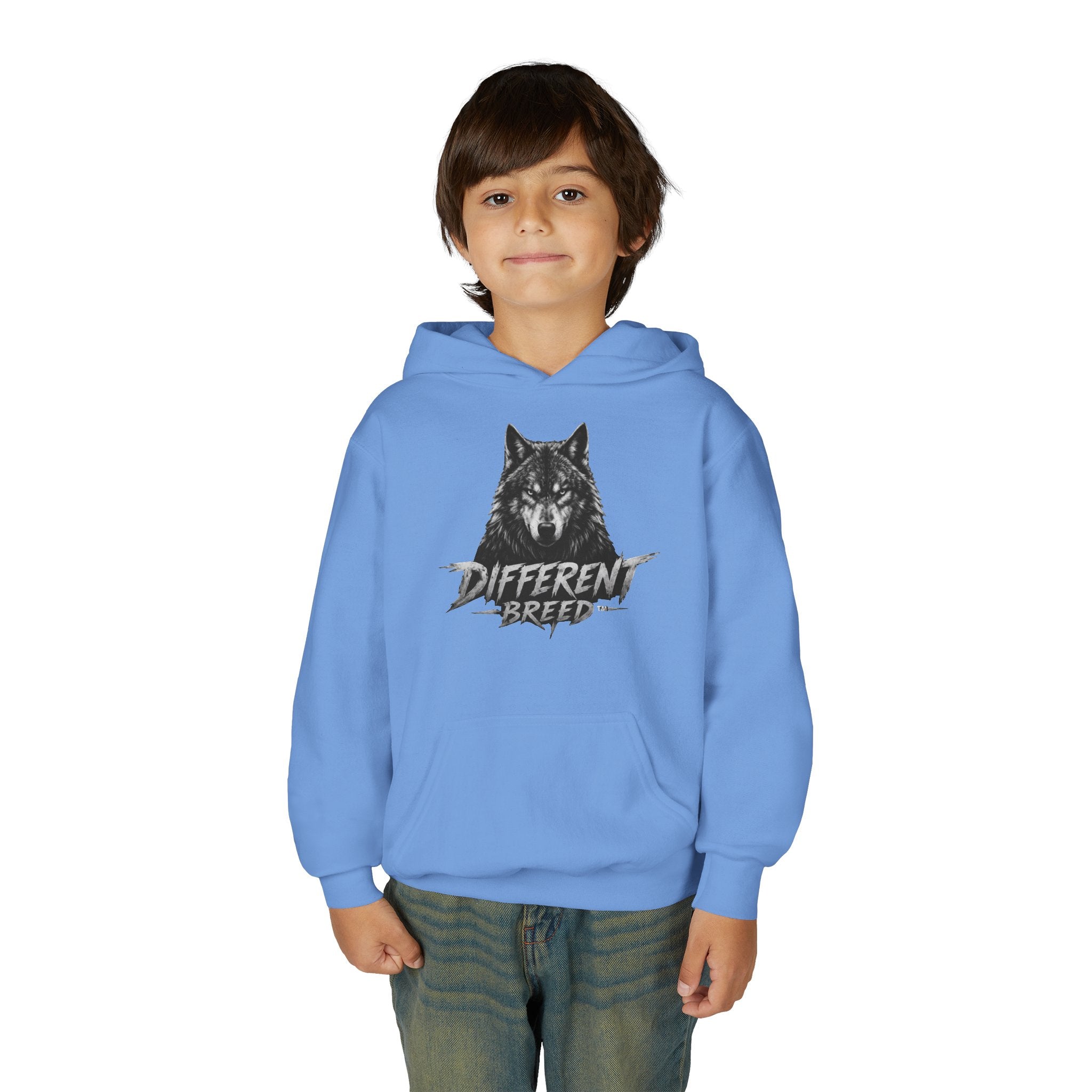 Youth Hoodie — 'Different Breed' Wolf Graphic Pullover