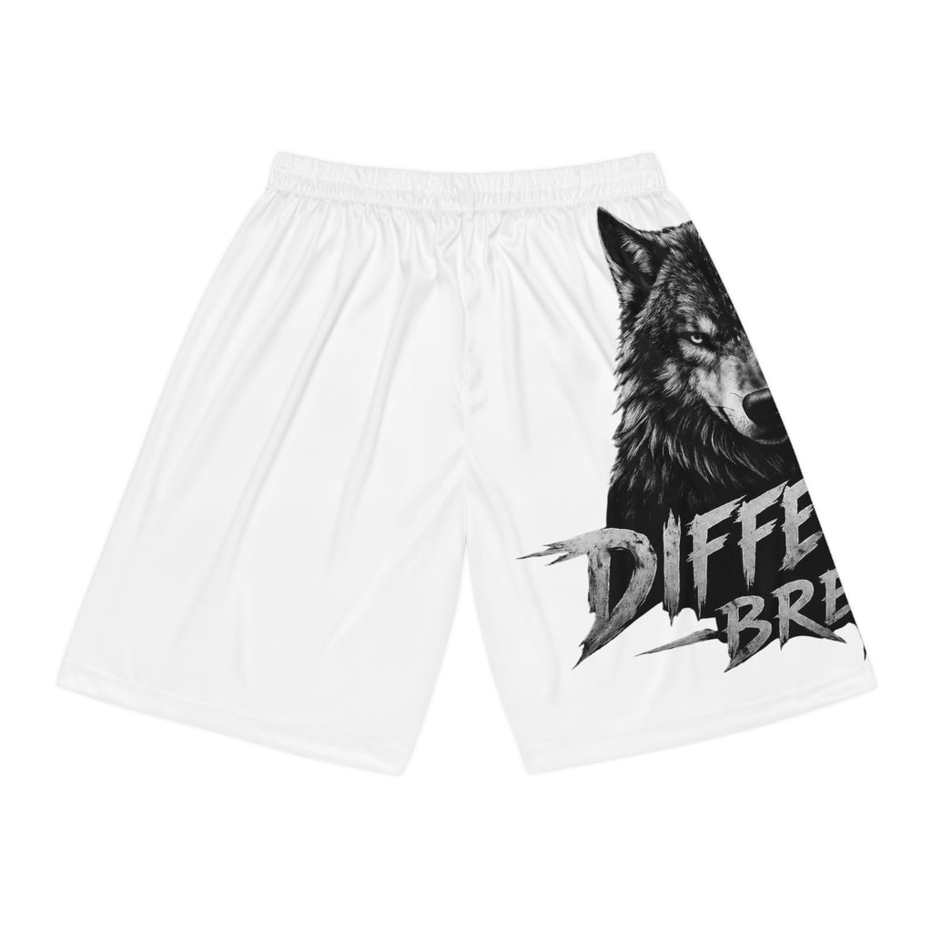 Wolf Graphic Basketball Shorts - "Different Breed" AOP Athletic Shorts